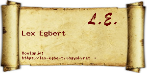 Lex Egbert névjegykártya